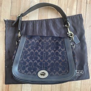 Authentic Coach Legacy Bag - Dark Brown Leather Flap Shoulder Bag #11147